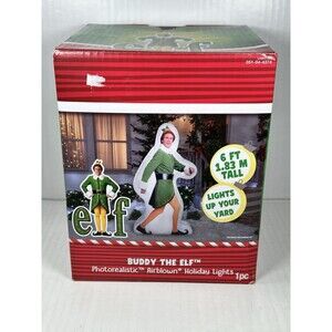 Buddy The Elf 6ft Pre-lit Photorealistic Inflatable Airblown Christmas Holiday